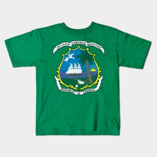 Liberia / Faded-Style Flag Design Kids T-Shirt